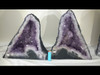 Pair of Amethyst Church Crystal Cathedral Geodes.  15" Tall! 