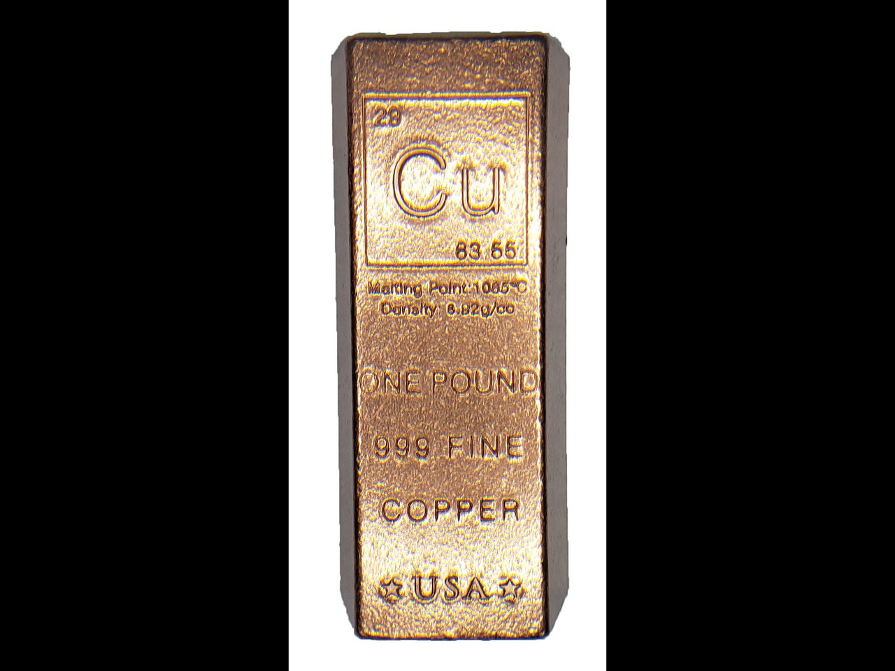 One Pound Solid Fine Copper Trapezoid Bar - Elemental Collection