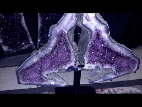 Beautiful Pair of Amethyst Church Crystal Cathedral Wings - Almost 25" Tall 