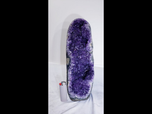 Amethyst Crystal Tower: Cut base - Polished  Sides - Excellent Color - 12" Tall