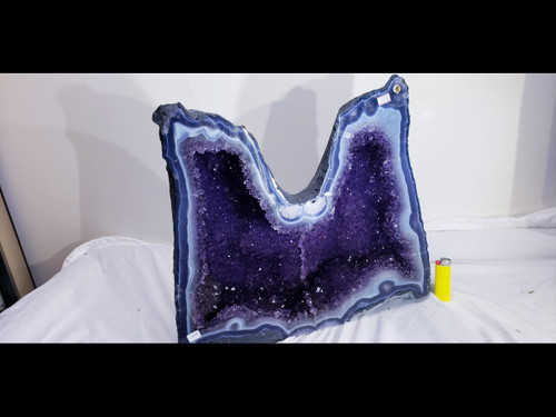Amethyst Church Crystal Cathedral Geode Tower: - Cat Ears