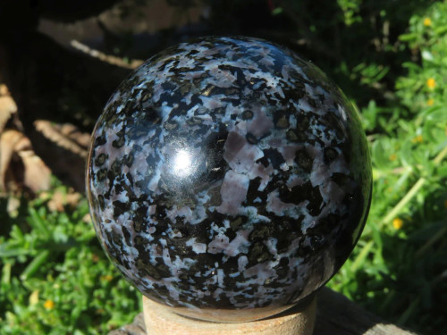 Polished Indigo Gabbro Spheres from Madagascar