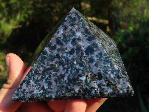 Polished Indigo Gabbro Pyramids from Madagascar