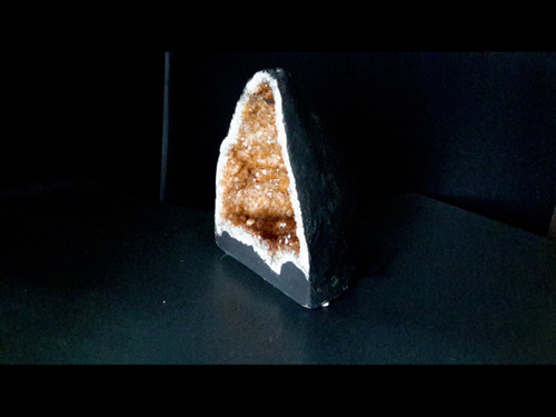 Golden Citrine Crystal Geode- Church - Cathedral: 14 Tall! Deep Cave!