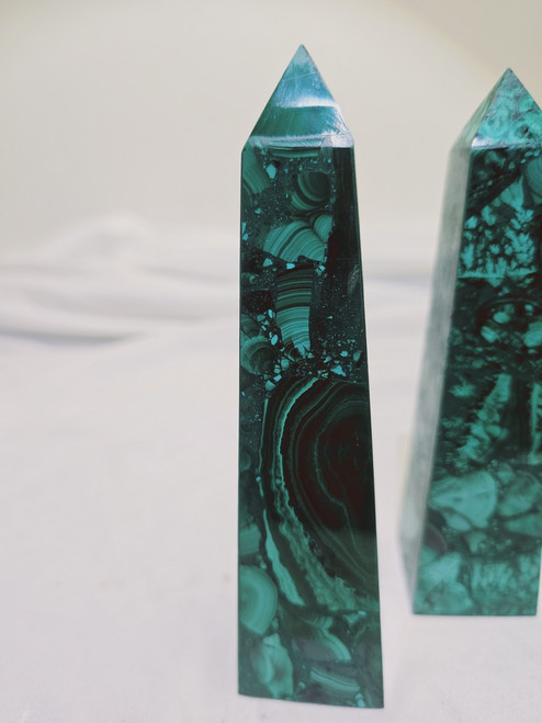 Malachite Mosaic Polished Obelisk - 6" 