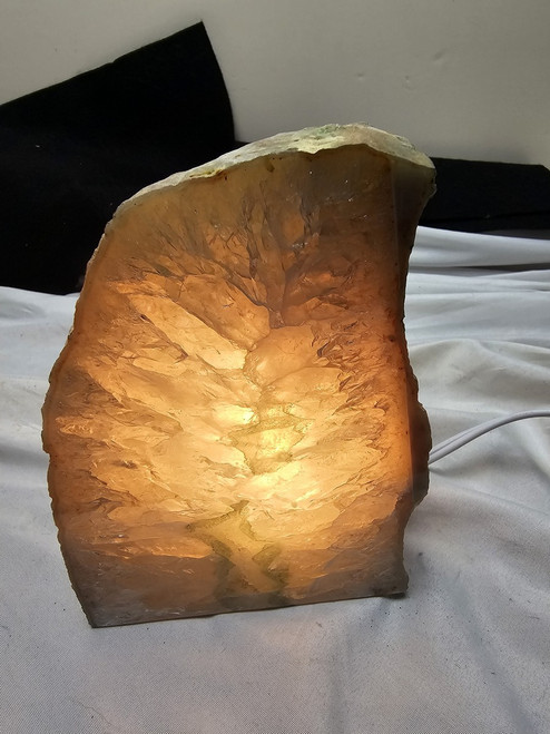 Natural Boulder Agate Geode Lamp. Cut and Polished Face Natural Boulder Agate Geode Lamp. Cut and Polished Face