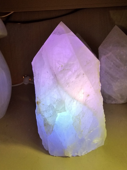 Top Polished Quartz Point Aurora Lamp - Bulb and Cord included.
