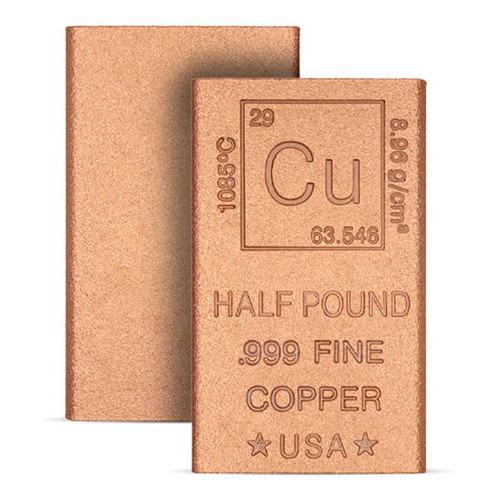 10 pack -Half Pound Solid Fine Copper Bar - Elemental Collection