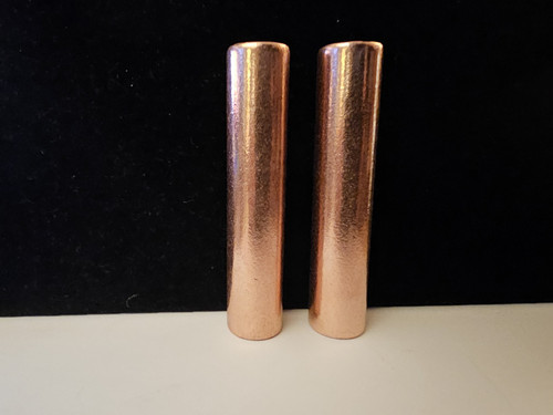 1 pair of 3.75 Inch Solid Copper Cylinder Harmonizers - High Polish Finish