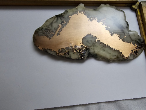 Large Copper Ore Decorator Slab - w/ quartz - Michigan Native Copper #30