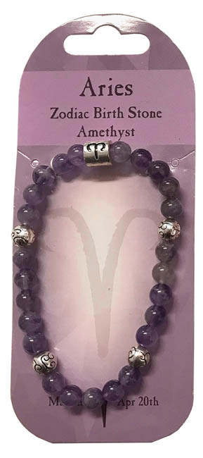 Astrology Bead Bracelet Collection - Aries - Amethyst