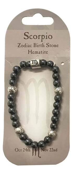 Astrology Bead Bracelet Collection - Scorpio - Hematite