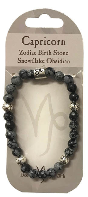 Astrology Bead Bracelet Collection - Capricorn - Snowflake Obsidian