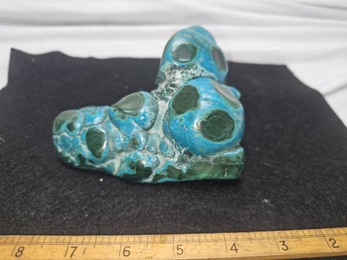 Large Polished Natural Botryoidal Chrysocolla and Malachite Specimen