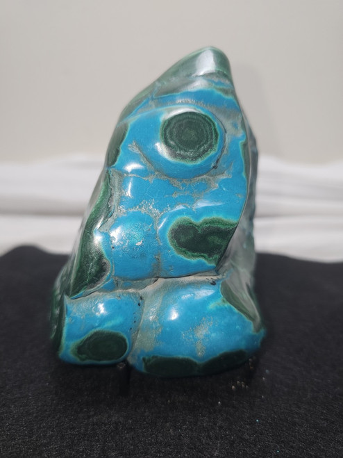 Large Polished Natural Botryoidal Chrysocolla and Malachite Specimen