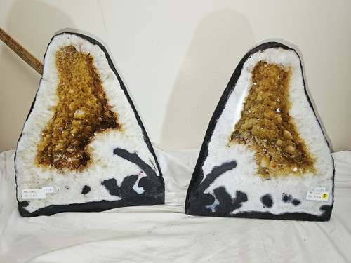 Pair of Citrine Church Crystal Cathedral Geode Caves / Towers
