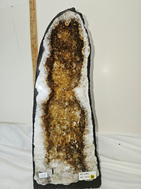 Citrine Church Crystal Cathedral Geode Cave Tower: Over 15" Tall