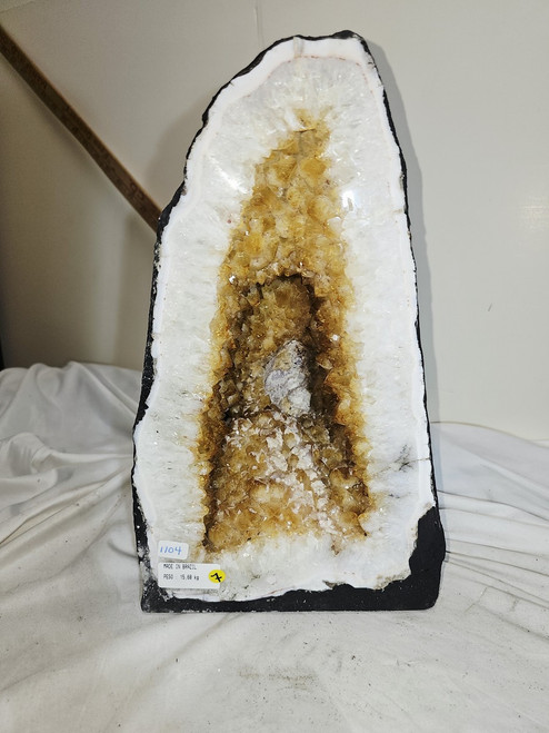 Citrine Church Crystal Cathedral Geode Cave Tower: Over 13" Tall