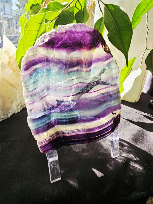 Multi Color Polished Rainbow Fluorite Slab