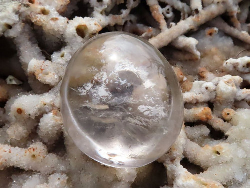 Polished Transparent Clear Quartz Gallet -  Palm Stone - Fidget Rock - from Madagascar