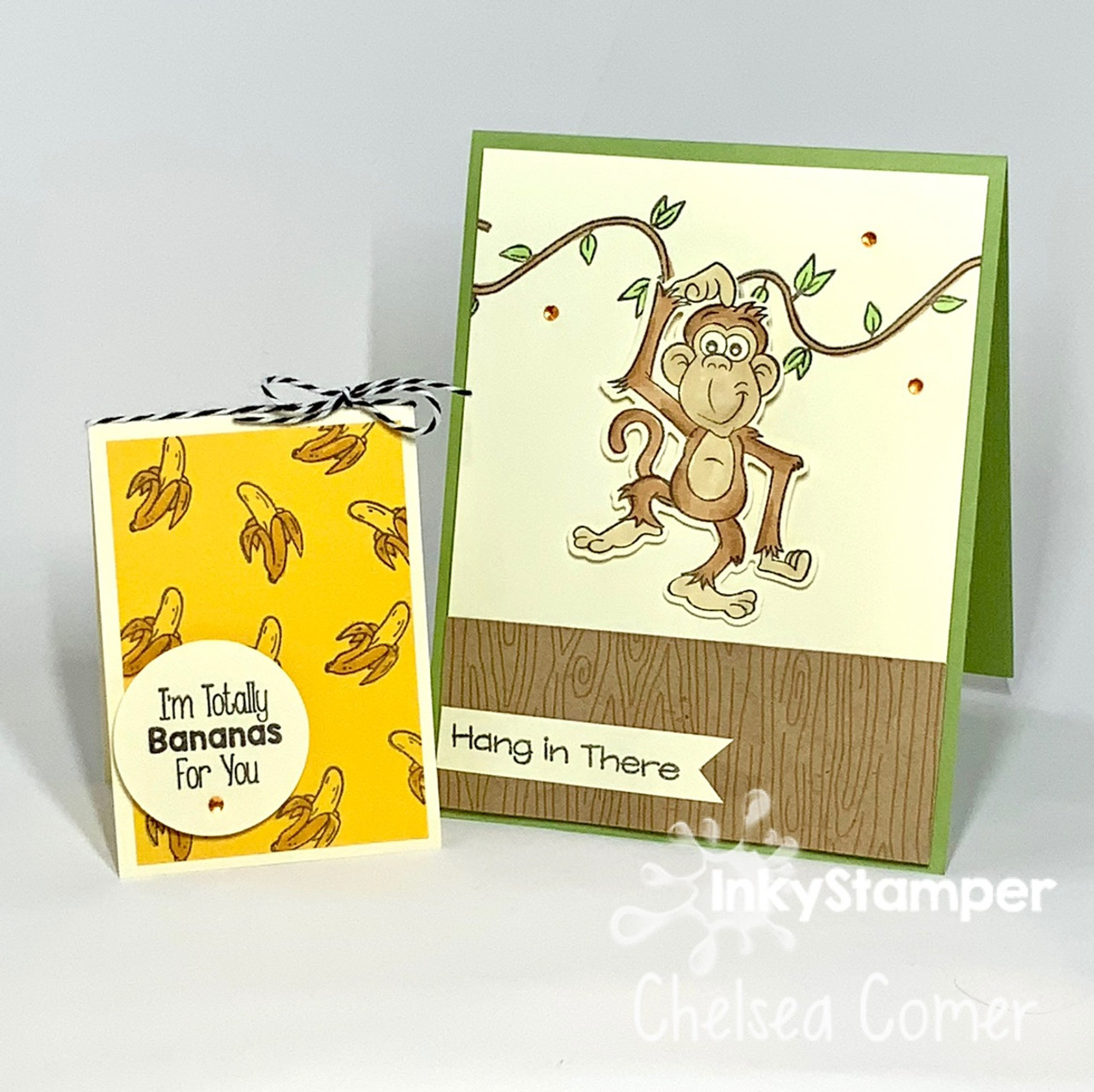 Hampton Art Tracey Hey Clear Stamps Set Bananas About You Funky Monkey  Business