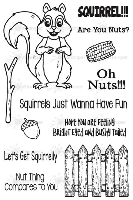 Squirrel Stamp Set by InkyStamper