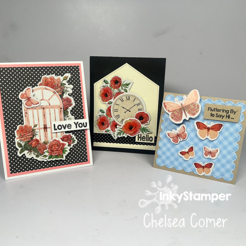 Poppies, Roses, and Butterflies by InkyStamper