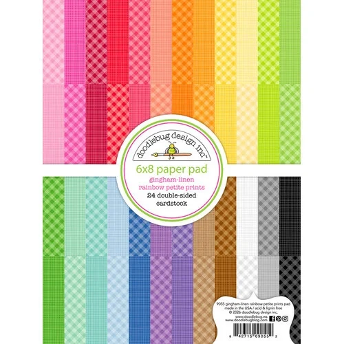 Doodlebug Design - Monochromatic Collection - 6 x 6 Paper Pad - Petite Prints - Gingham