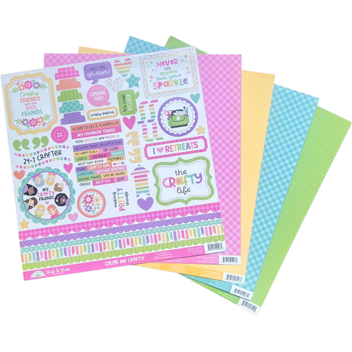 Doodlebug 12x12 Sticker Sheet with 4 piece of coordinating cardstock