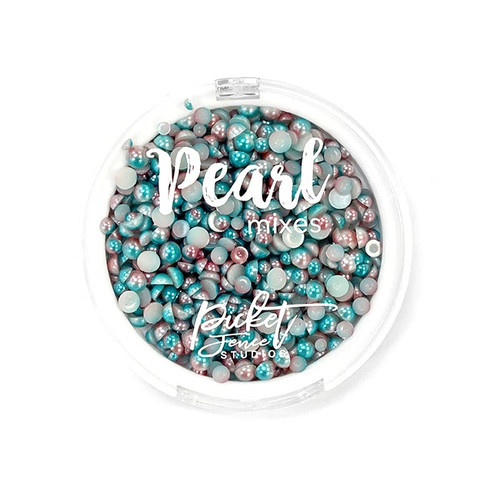 Gradient Flatback Pearl Mix -Aqua Blue & Rose Gold by Picket Fence