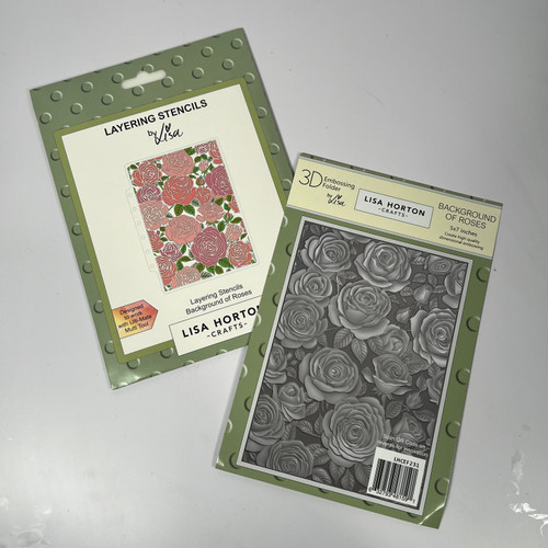 Background of Roses 3D Embossing Folder and Stencil by Lisa Horton