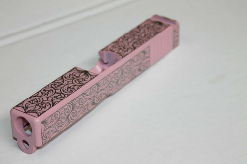 Custom Floral Laser engraved Glock 19 gen 3 CUSTOM SLIDE PINK Custom Floral Laser engraved Glock 19 gen 3 CUSTOM SLIDE PINK [[collection]] [[product_type]] 177.5 Hotglocks.com