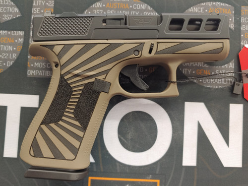 The Wilson Hybrid. For those who like the W.C. look, here is our take. A mildly aggressive feel that gives your pistol a good look.

* Engraving is just that, the engraving. This does not include coloring or mods depicted on firearm in Pictures. If your gun is red for example. We will do the engraving over your existing frame and color. If you want Cerakoting done, please add your color chose to the cart under the Cerakote tab.