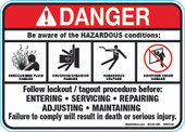 Decal Danger Hazards Compactor WS5X7222