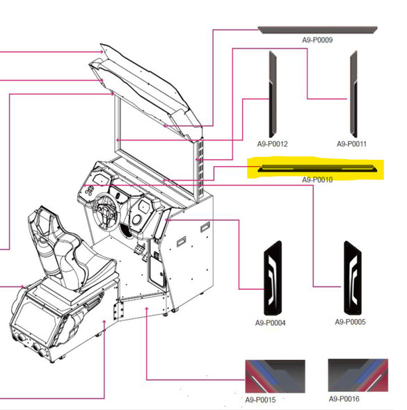 Screen frame under the decal (1.7.IG39C00140)