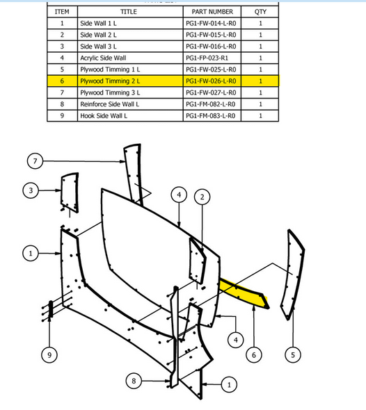 Let's Bounce, Plywood Trimming 2 Left with Decal (PG1-FW-026-L-R0)
