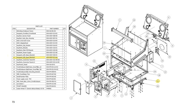 LED Base Bracket for HYPERshoot (HSH-ASSY-027-R0)