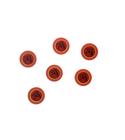 Rick & Morty red chips with yellow circles (01.023.024)