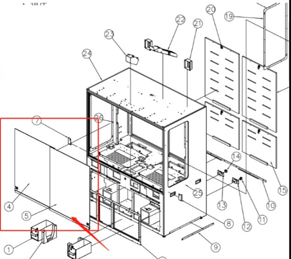 R&M Front glass door component ONLY (07.001.442)