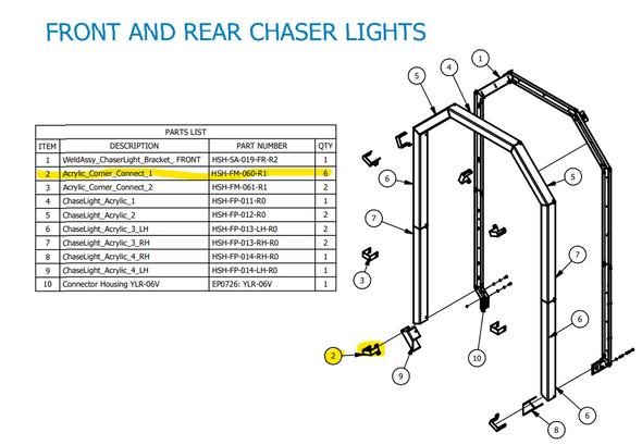 Acrylic Corner Bracket connect 1 for HYPERshoot (HSH-FM-060-R1)