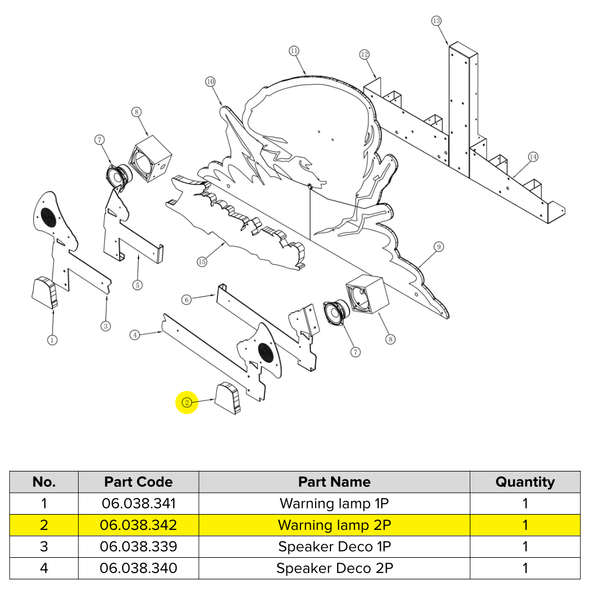 Warning Lamp 2P for Tornado (06.038.342)