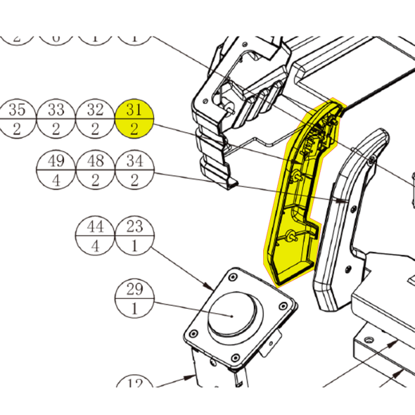 Machine gun handlebard plastic (left)