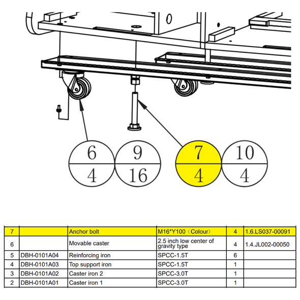 Leg Bolt TSBG-LS0370091