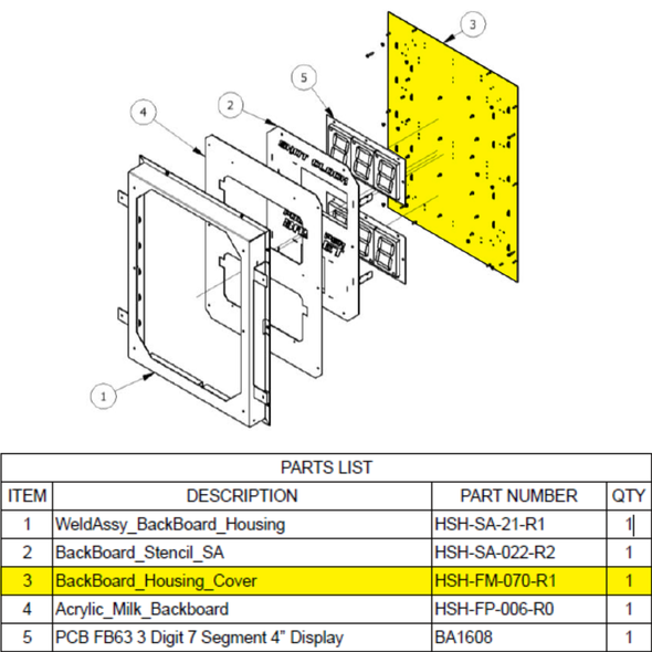 Back Board Housing Cover