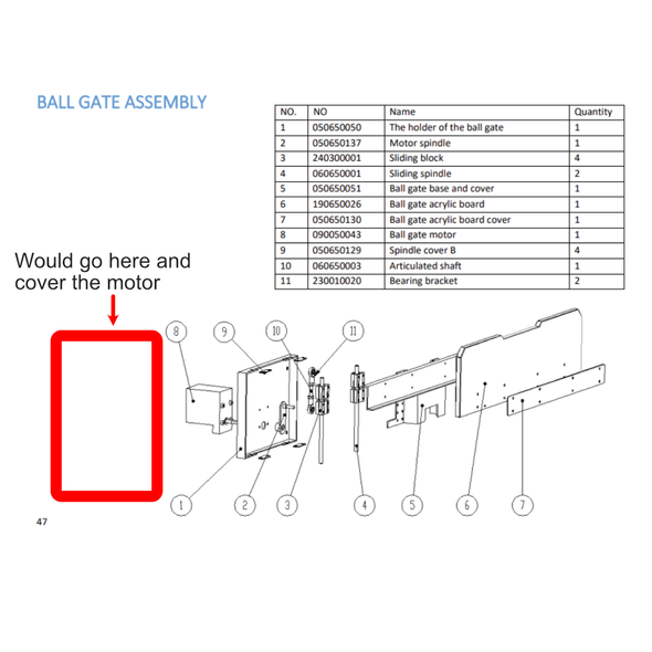 Ball Gate Motor Cover