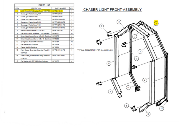 Hardware Misc, ASW Chaser Light Bracket Front (HP-FC-013-R0)