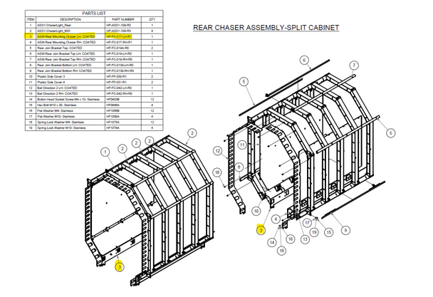 Hardware Misc, ASW Rear Mounting Chaser LH- Coated Hyperpitch (HP-FC-017-LH-R0)