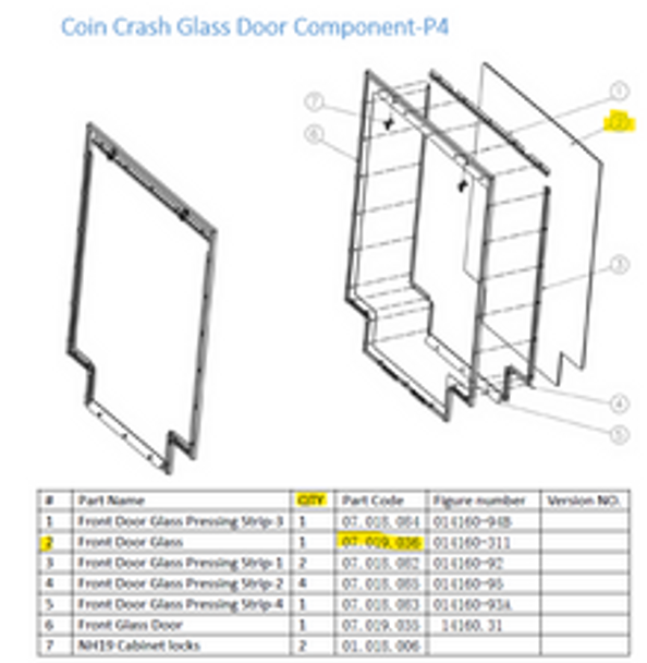 Front Door Glass only for Angry Birds Coin Crash ( 07.019.036)