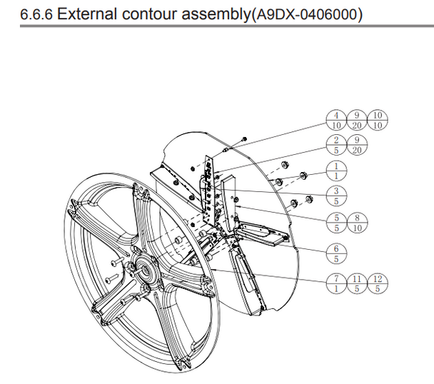 External contour assembly for Asphalt 9 DX (A9DX-0406000)