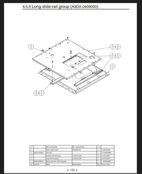 Slide-rail complete assy for Asphalt 9 (2.1.IG39DX-0090)